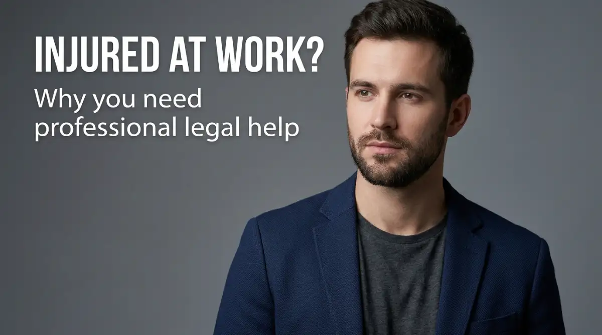 A thoughtful young professional sitting at a desk, illustrating how you need a lawyer after a workplace injury to protect your legal rights.